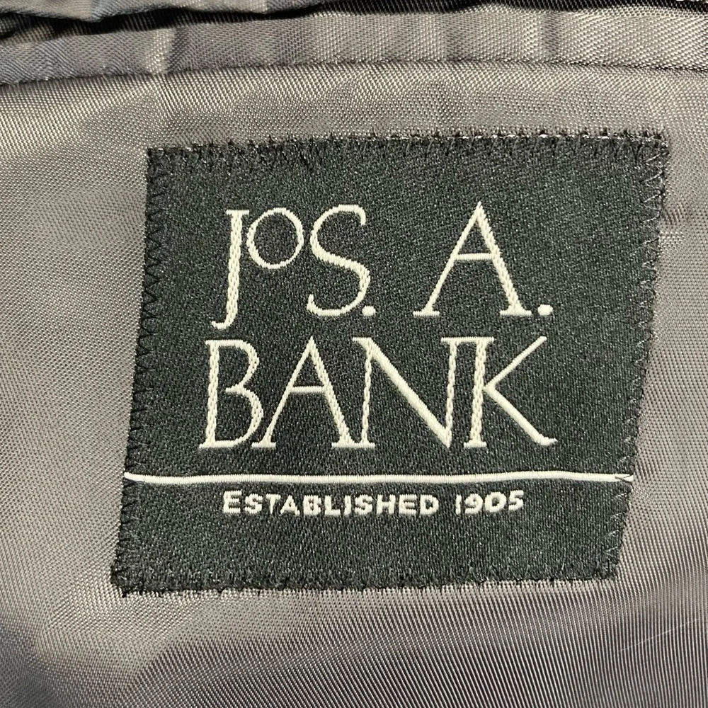 Jos. A. Bank Sport Coat 44R Black and Grey Houndstooth Glen Plaid
